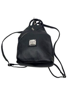 Valentina Black Italian Leather Convertible Backpack Purse Handcrafted In Italy